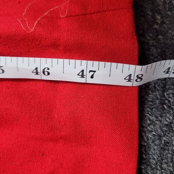 VINTAGE 80s dress Liz Claiborne red button up raw silk speckled‎ midi 12 - Picture 12 of 12